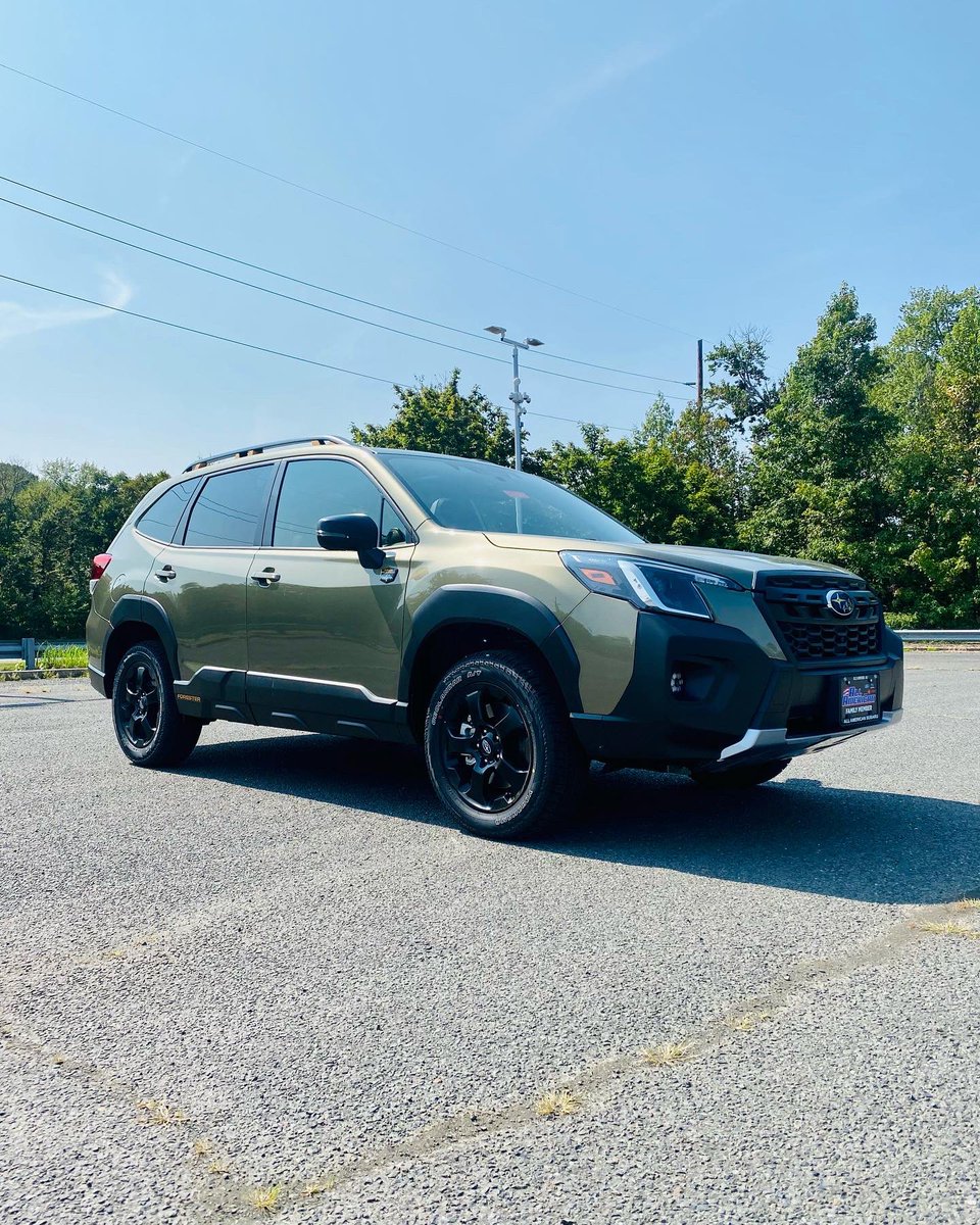 AAmericanSubaru's tweet photo. Check out this 2022 Subaru Forester Wilderness! All American Subaru is your Wilderness headquarters, with 3 in stock and 10+ incoming! 

🏔 17” matte black wheels
🏔 9.2” of ground clearance
🏔 Dual-function X-mode
🏔 2.5L Subaru BOXER engine

Stock #: 22S776 https://t.co/dPNPoTkZC5