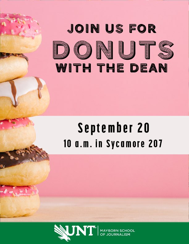 Let’s have breakfast <a href="/MaybornUNT/">Frank W. and Sue Mayborn School of Journalism</a> !  See you Tuesday morning