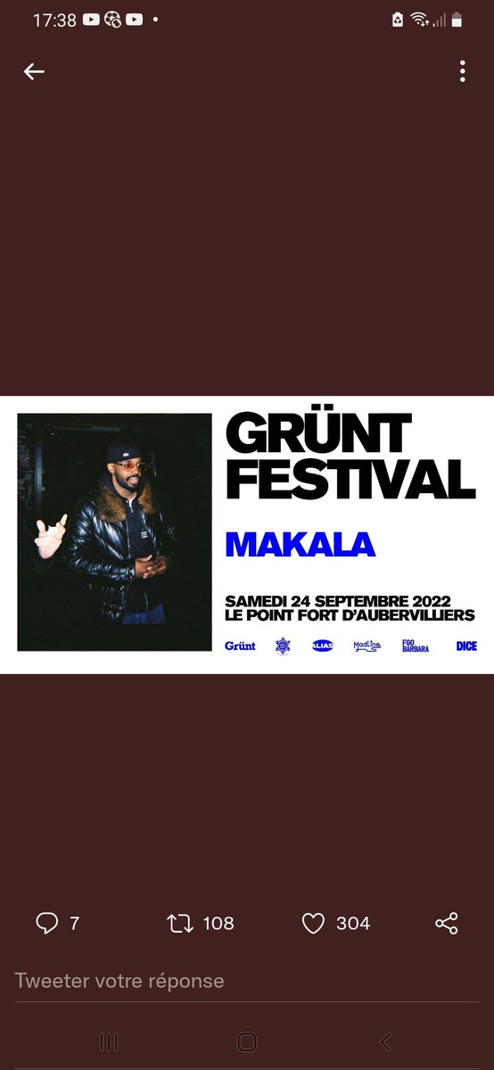 pourrl's tweet photo. Il me reste 2 places pour le grunt festival le 24 septembre #gruntfestival #makala https://t.co/8yQP53XDvH