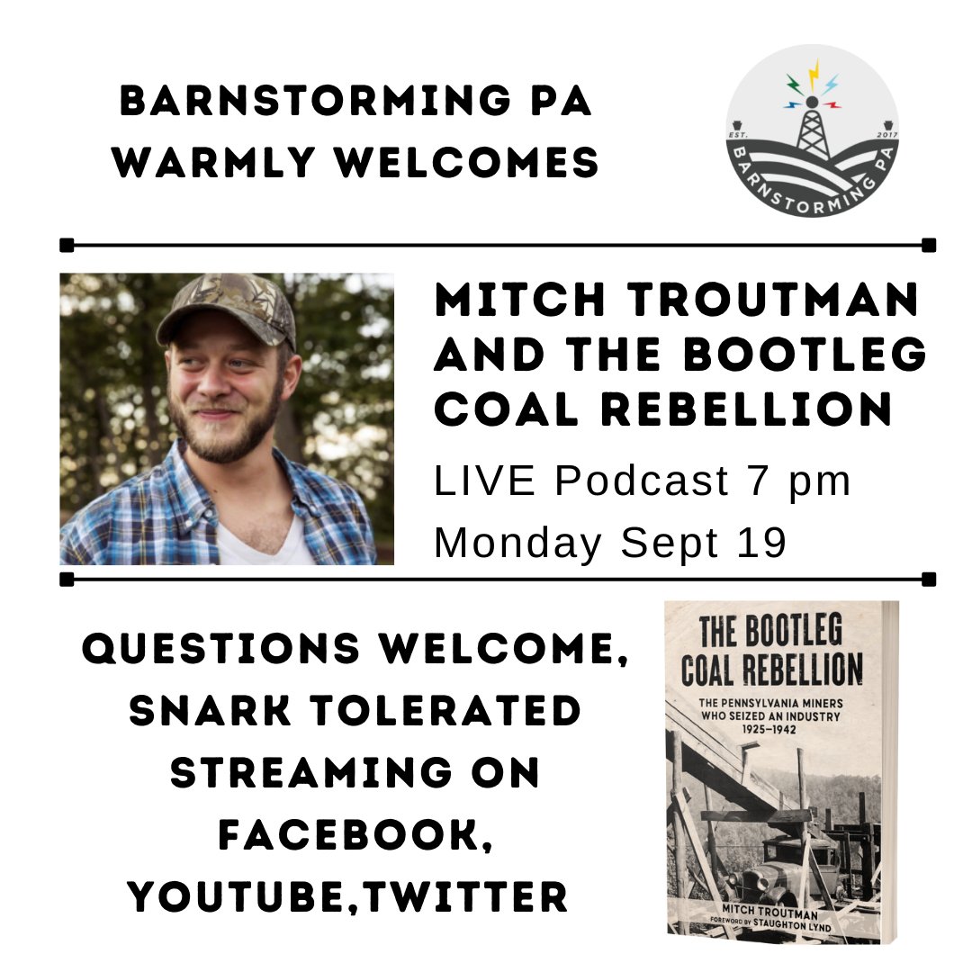 BarnstormingPa's tweet photo. Join @taylormlightman  and @jordisunshine  for an engaging, wide-ranging, and entertaining discussion with Mitch Troutman (https://t.co/EkNZOpfOUk).

YouTube: https://t.co/jDPpzxh8Qs
We will cover #coal and #history and #pennsylvania and #politics and ... https://t.co/NrJ0b15AqV