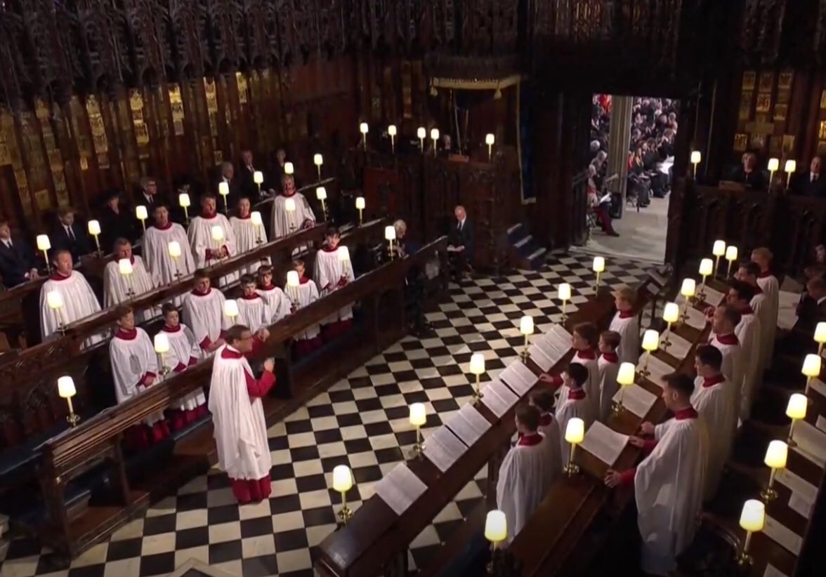 OliviaSparkhall's tweet photo. The whole day has been punctuated by music, hasn’t it? The training that these 100s of musicians have undertaken is to thank for the incredible quality achieved. For me, splendid singing from @wabbeychoir and @cityofldnschool Chapel Royal choirs, and now at St George’s Windsor.❤️ https://t.co/I1m590NQ8S