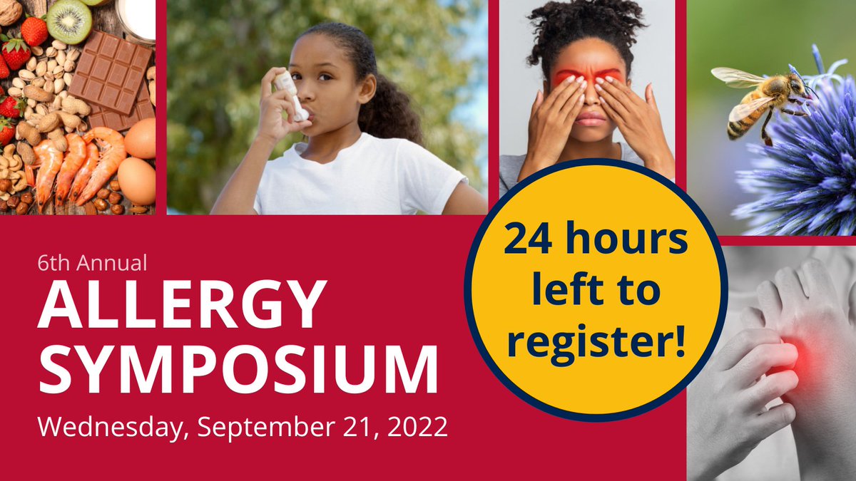 CPD_FHS_QueensU's tweet photo. Registration for the 6th Annual Allergy Symposium closes in 24 hours! Join us Wednesday afternoon &amp; solve the allergy issues plaguing your patients! Register at https://t.co/ha5vkNBOne https://t.co/Obz7NSPfEM