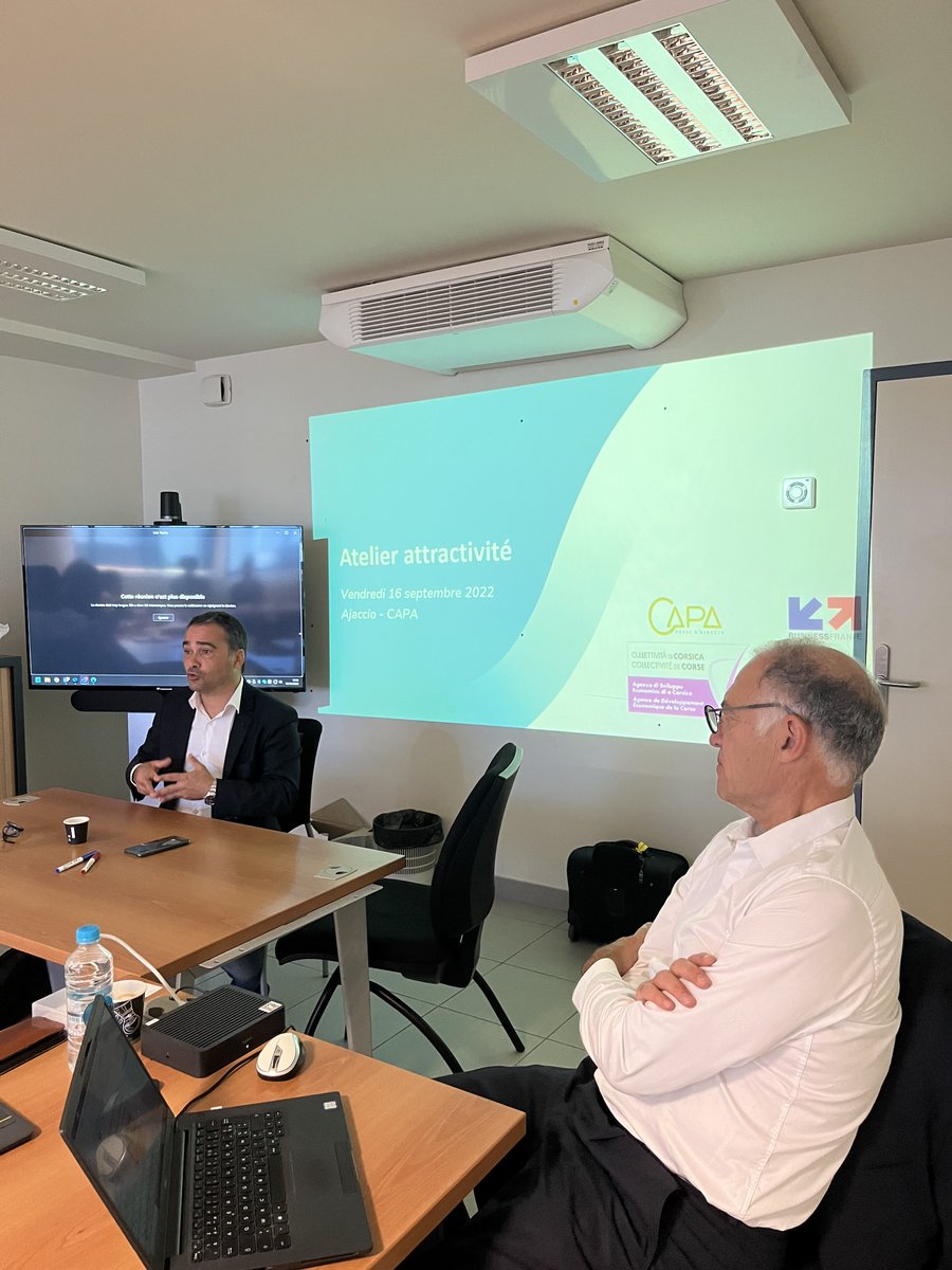 VinciguerrAlex's tweet photo. L’#attractivité économique de la Corse est un enjeu stratégique de notre développement. C’est avec un grand intérêt que l’ADEC &amp; @BusinessFrance ont organisé 2 ateliers sur ce thème en partenariat avec @AggloBastia &amp; @pays_ajaccien &amp; leurs Présidents @L_PozzodiBorgo &amp; @s_sbraggia https://t.co/bHA9pR5IR9