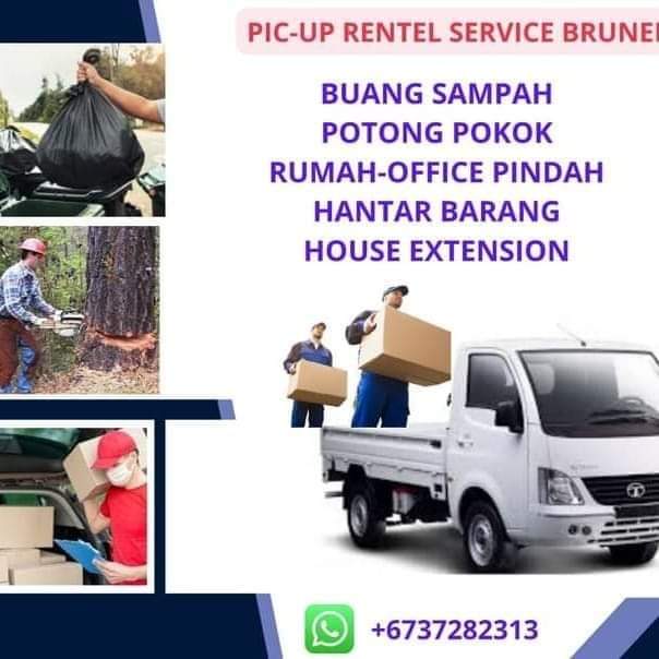 Assalamualaikum boss🙋‍♂
👉Rental pickup Service 
👉pindah rumah
👉potong pokok
👉Buang sampah
💥Than line line works
📲📞whatsapp call:
+673-8657913