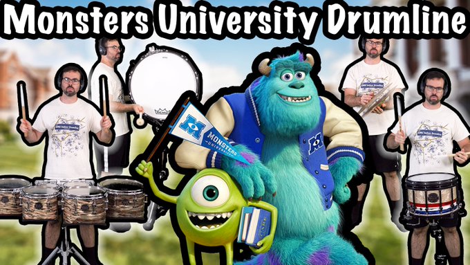 I played every drum part from Monsters University. Check it out here: https://t.co/qxqvDeeVaq  #emcproductions<a href="/tag/drums"class="tags"><span>#drums</span></a><a href="/tag/drummer"class="tags"><span>#drummer</span></a><a href="/tag/snare"class="tags"><span>#snare</span></a><a href="/tag/drumlife"class="tags"><span>#drumlife</span></a><a href="/tag/drumming"class="tags"><span>#drumming</span></a><a href="/tag/marchingband"class="tags"><span>#marchingband</span></a>