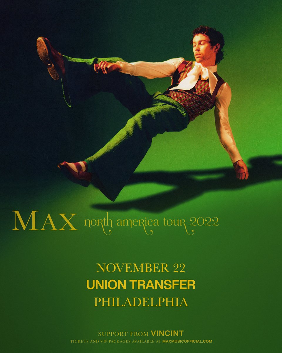 *Just Announced*
➡️11/22 <a href="/MAXMusic/">MAX</a> #NorthAmerica2022Tour with <a href="/VINCINT_/">VINCINT</a> 
🎟️On Sale Friday at 10:00am utphilly.com/event/max/
