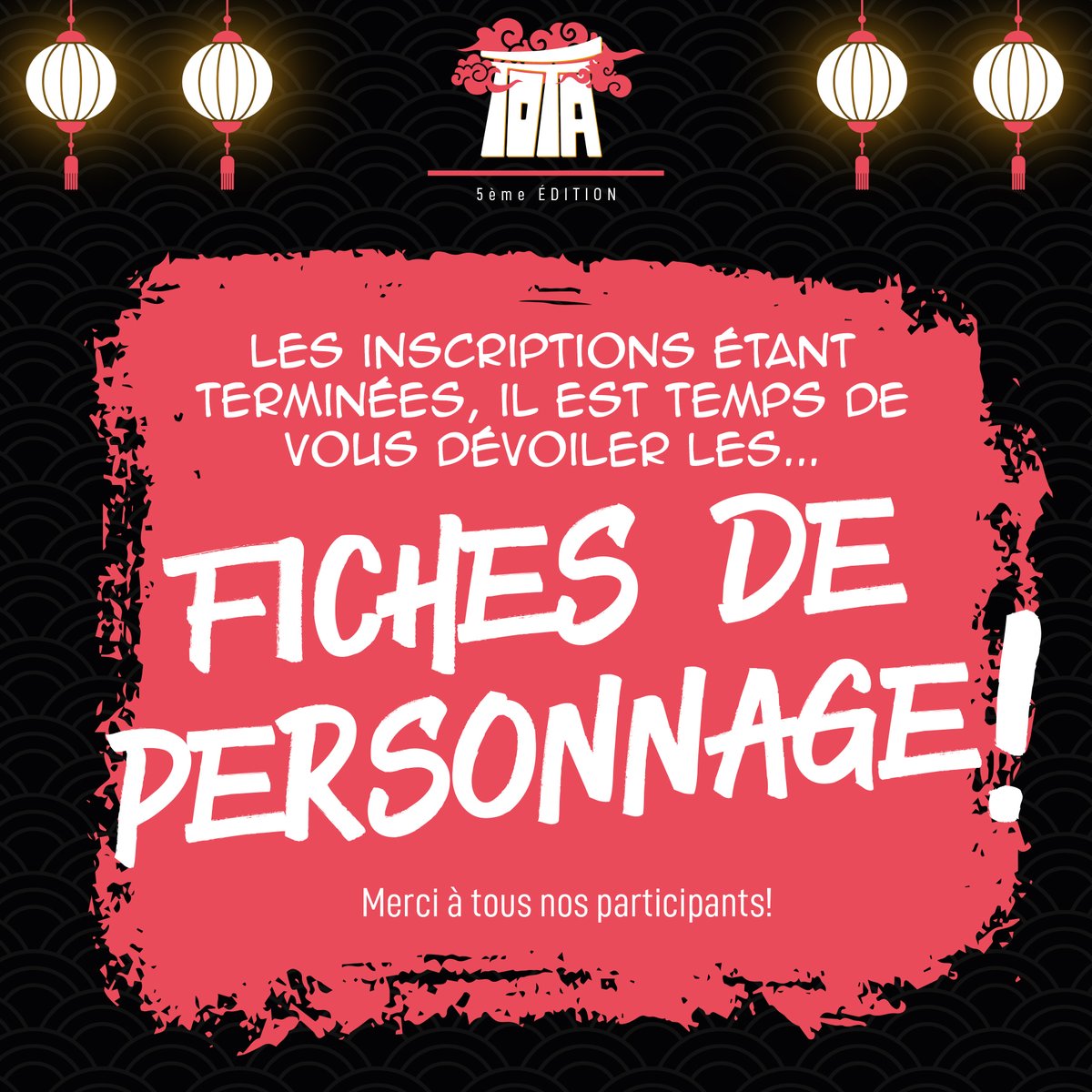 TOTAletournoi's tweet photo. IL EST TEMPS DE VOUS DEVOILER LES FICHES DE PERSONNAGES AINSI QUE LA DATE DU DEBUT DU TOURNOI !!
c'est demain. https://t.co/s9ZkVKDIHF