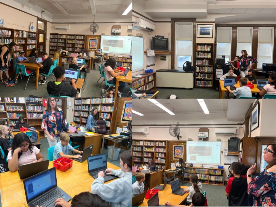 WHRamTech's tweet photo. Fantastic morning at @WHGWashington starting to create Digital Portfolio's w/ @djperlow &amp; @Mottola_Science One student taught the class too something new! Wow! They were hitting the ground running developing their first page! #RamCulture #RamTech @WhufsdRams #studentagency https://t.co/E3CB0eid14