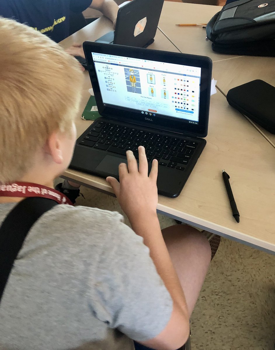 Using “storyboardthat.com” for small group presentations! Students create a story cell for each piece of text they read. How fun is that!!!! #JAJaguarsROAR <a href="/D45Jackson/">Jackson Middle School</a>