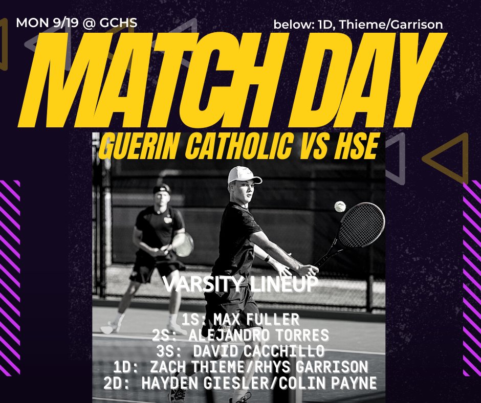 <a href="/gchs_athletics/">Guerin Catholic Athletics</a> will take on HSE today at 5:30pm at GC. This match was rescheduled due to rainout last week. Let’s GO, Golden Eagles!!