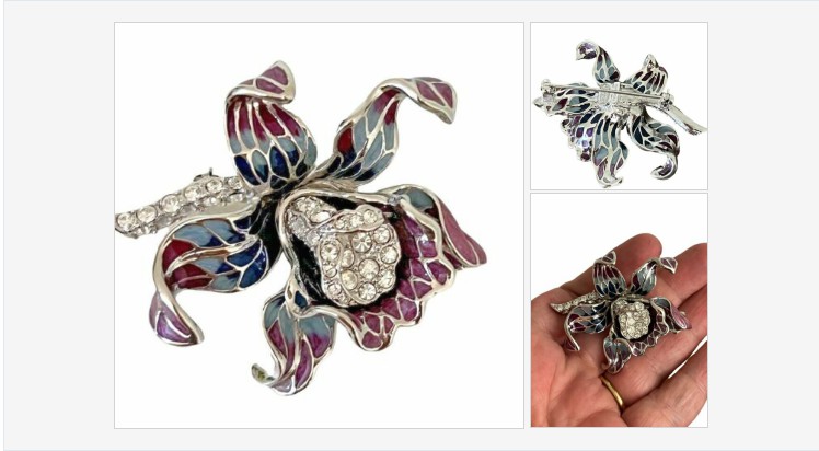 thegraydoor's tweet photo. Vintage Signed Nolan Miller Gorgeous Enamel Rhinestone Orchid Brooch | eBay #vintagecostumejewelry #costumejewelry #jewelry #estatejewelry #vintagejewelry #brooch #pin #vintagepin #vintagebrooch #rhinestonepin #signedpin #nolanmiller #orchid #flowerpin 
https://t.co/38zzmi52Uo https://t.co/6Eau82jPUE