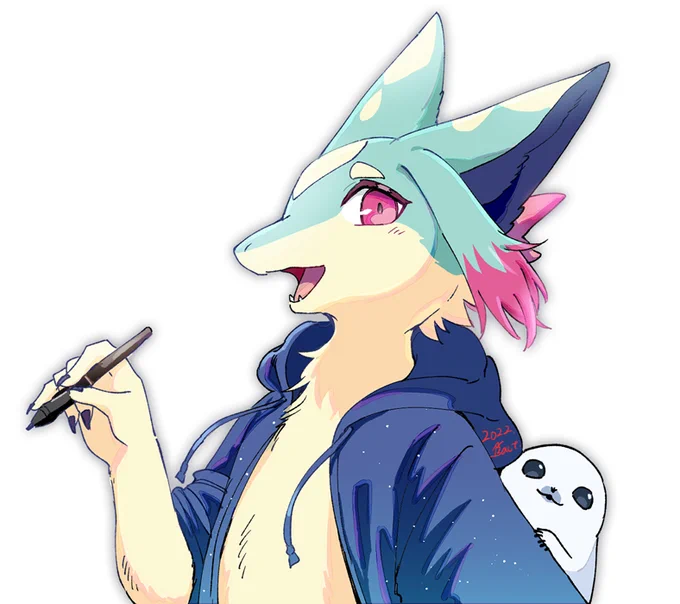 配信用に描いたヒロト 