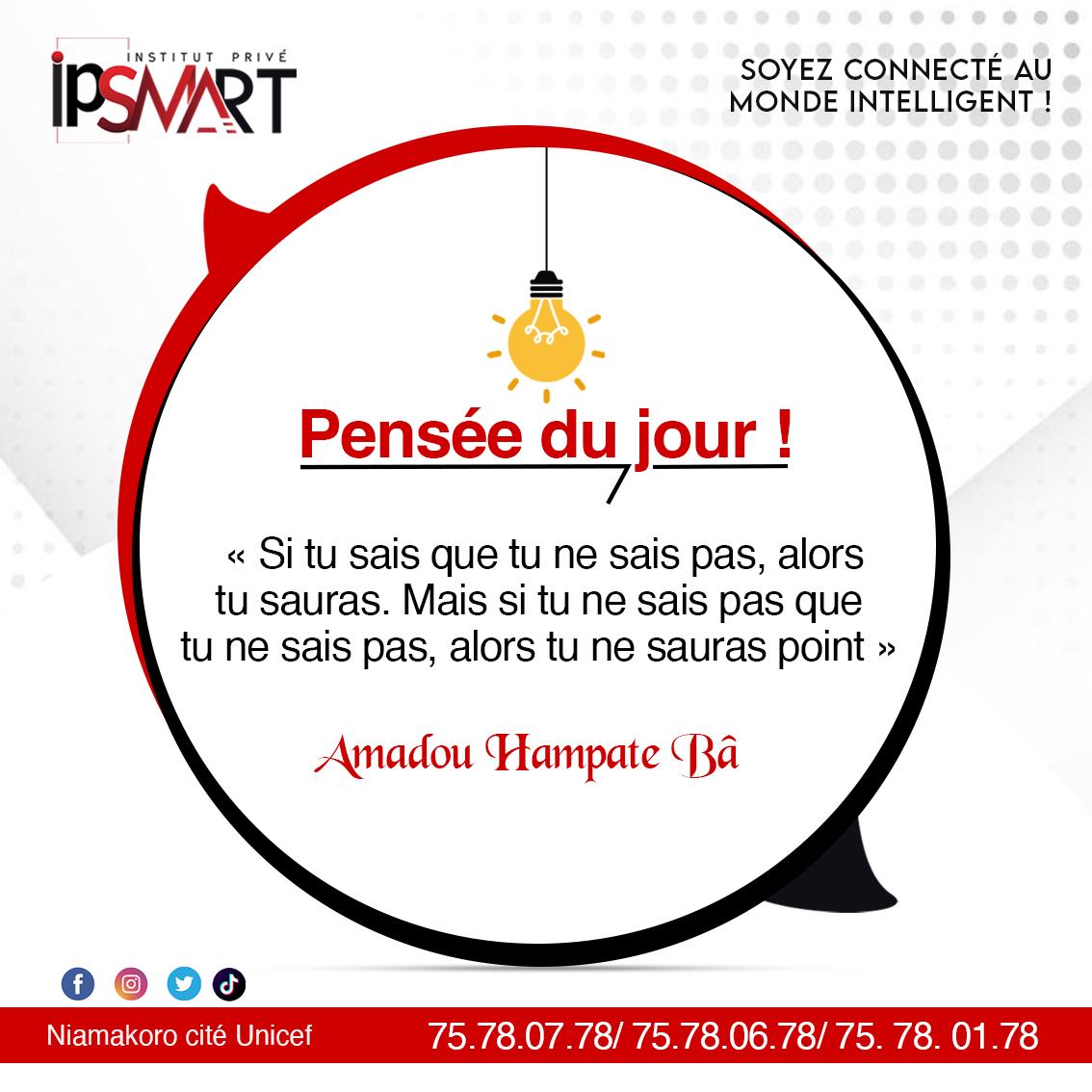 Ipsmart_ml's tweet photo. Excellente semaine à vous et proches !

IPSMART,  plus qu'un institut classique de formation,  c'est une forge!

#ipsmart
#université 
#Bamako 
#soyezconnecteaumondeintelligent https://t.co/e0NDvHz3iH