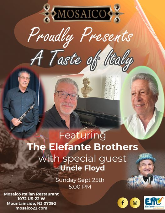 elefantemusic's tweet photo. Don't miss this wonderful evening! Fabulous fine Italian cuisine, fantastic Jazz, and Fun, classic comedy! Reserve your table today!
Call 908-233-3553
https://t.co/tDo15utC59 https://t.co/EfDUYug5cc