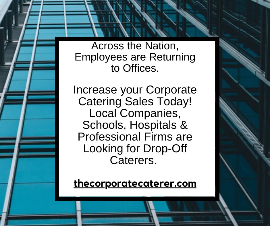 Big surge in Corporate Catering is predicted for Q4. 🚀

The time is now to start getting new customers.
Visit us today - no contracts - no add-on fees or commissions - just new customers: thecorporatecaterer.com 🍗 🍖 🍤
.
.
.
#customers #corporatecatering #caterers #catering