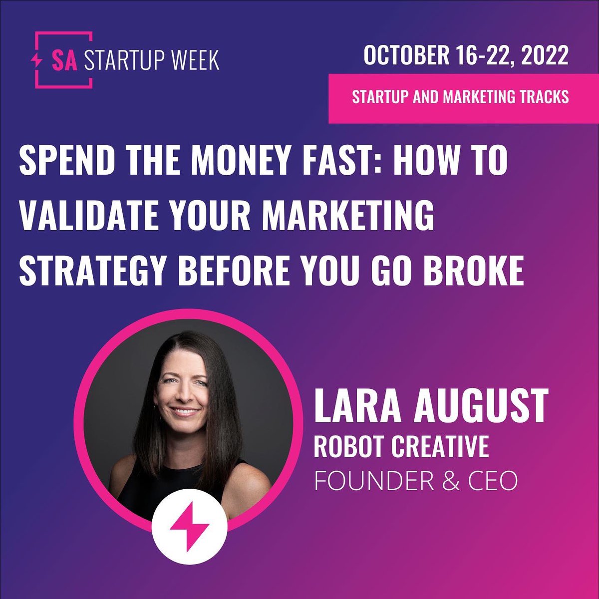 sastartupweek's tweet image. Save money fast. Spend smartly. Lara August dives into the importance of spending your marketing dollars early for your startup and how to save money in her session, Spend the Money Fast: How to Validate Your Marketing Strategy Before You Go Broke. 
Register now for free!