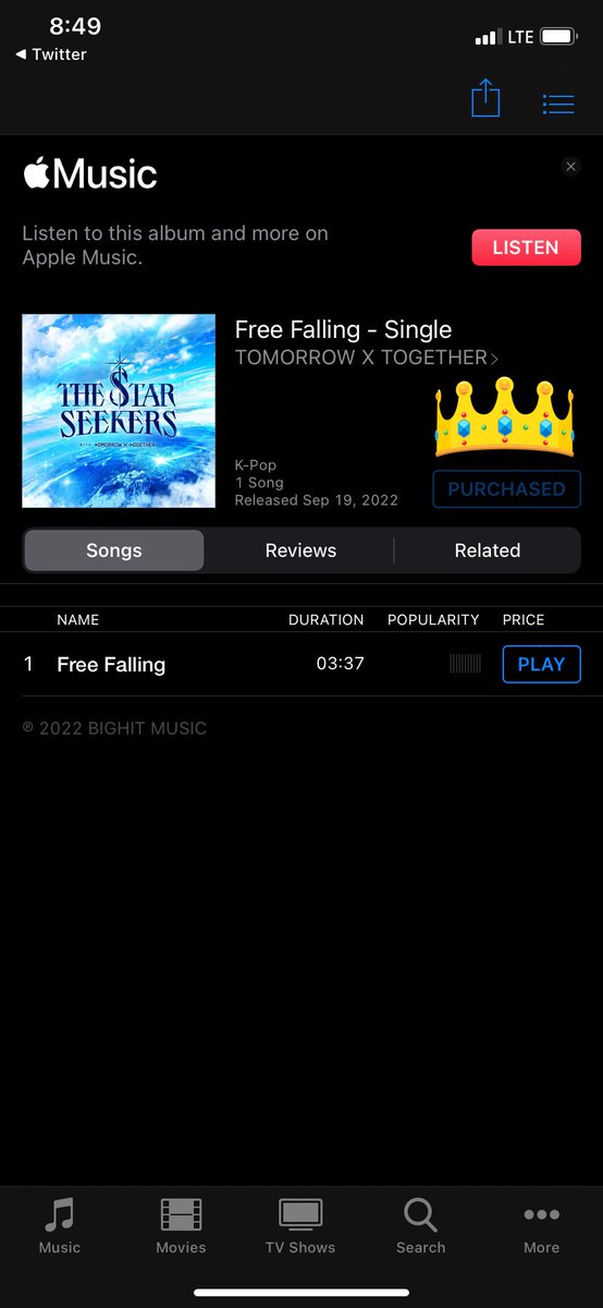 itboyTheFed's tweet photo. Buy Free Falling on iTunes 

TXT FREE FALLING OUT NOW
#FreeFalling #TheStarSeekers
STAR ONE COMEBACK DAY
#TOMORROW_X_TOGETHER 
@TXT_members @TXT_bighit https://t.co/hYmttMad2r