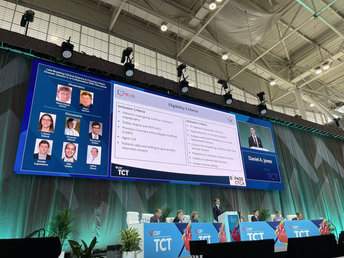 #TCT2022 
❤️Huge well done to <a href="/BartsIntervGrp/">Barts Interventional Group (B.I.G.)</a> for #BYPASSCTCA trial
❤️Always great to see U.K. research in international meetings <a href="/BCIS_uk/">BCIS</a> <a href="/crfheart/">Cardiovascular Research Foundation</a> <a href="/TCTConference/">TCT Conference</a> 
❤️CTCA might be better strategy for BYPASS patients