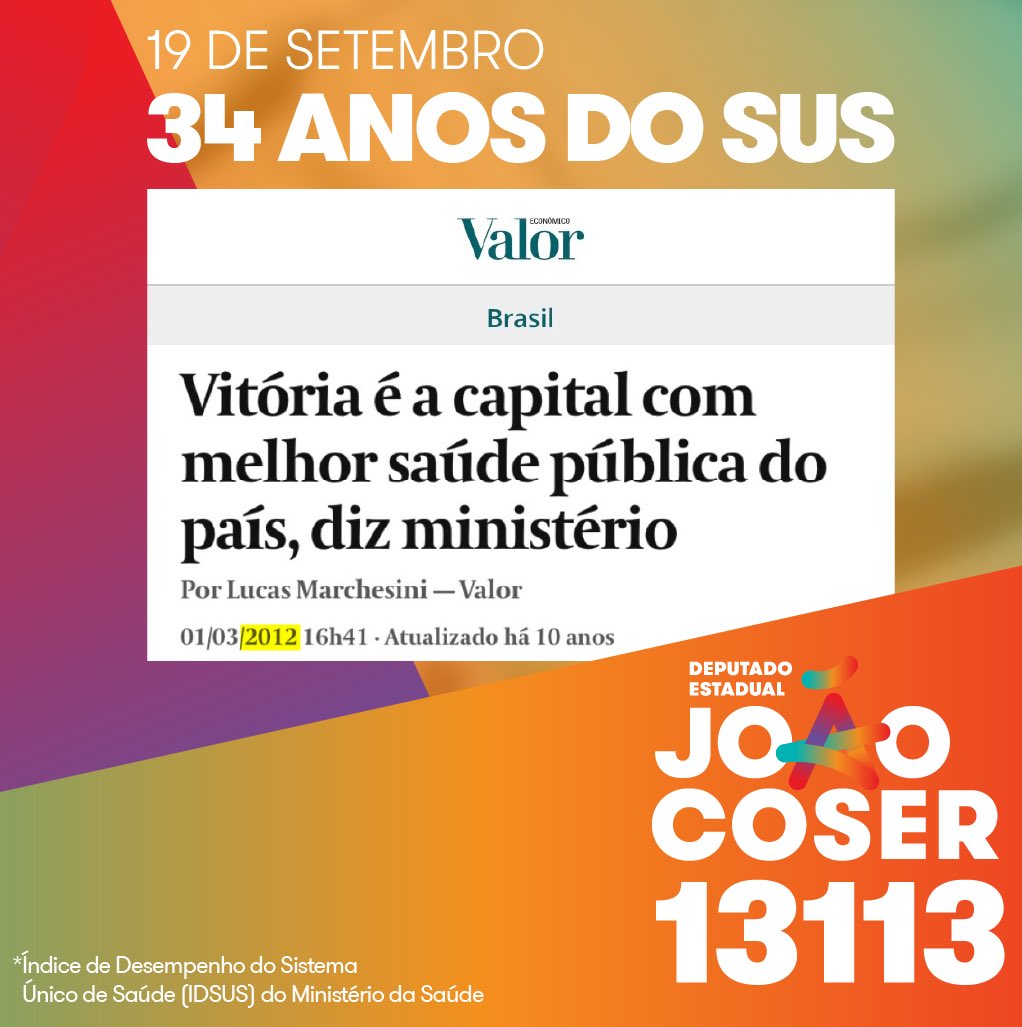 joaoccoser's tweet photo. Em nossa gestão na Prefeitura de Vitória, fomos reconhecidos com a melhor saúde pública do país! Esse resultado é fruto de muito trabalho dos profissionais da saúde e dos servidores públicos que se dedicam ao cuidado do nosso povo. Você se lembra do que fizemos? Segue o 🧶: https://t.co/ztinxFmM6A