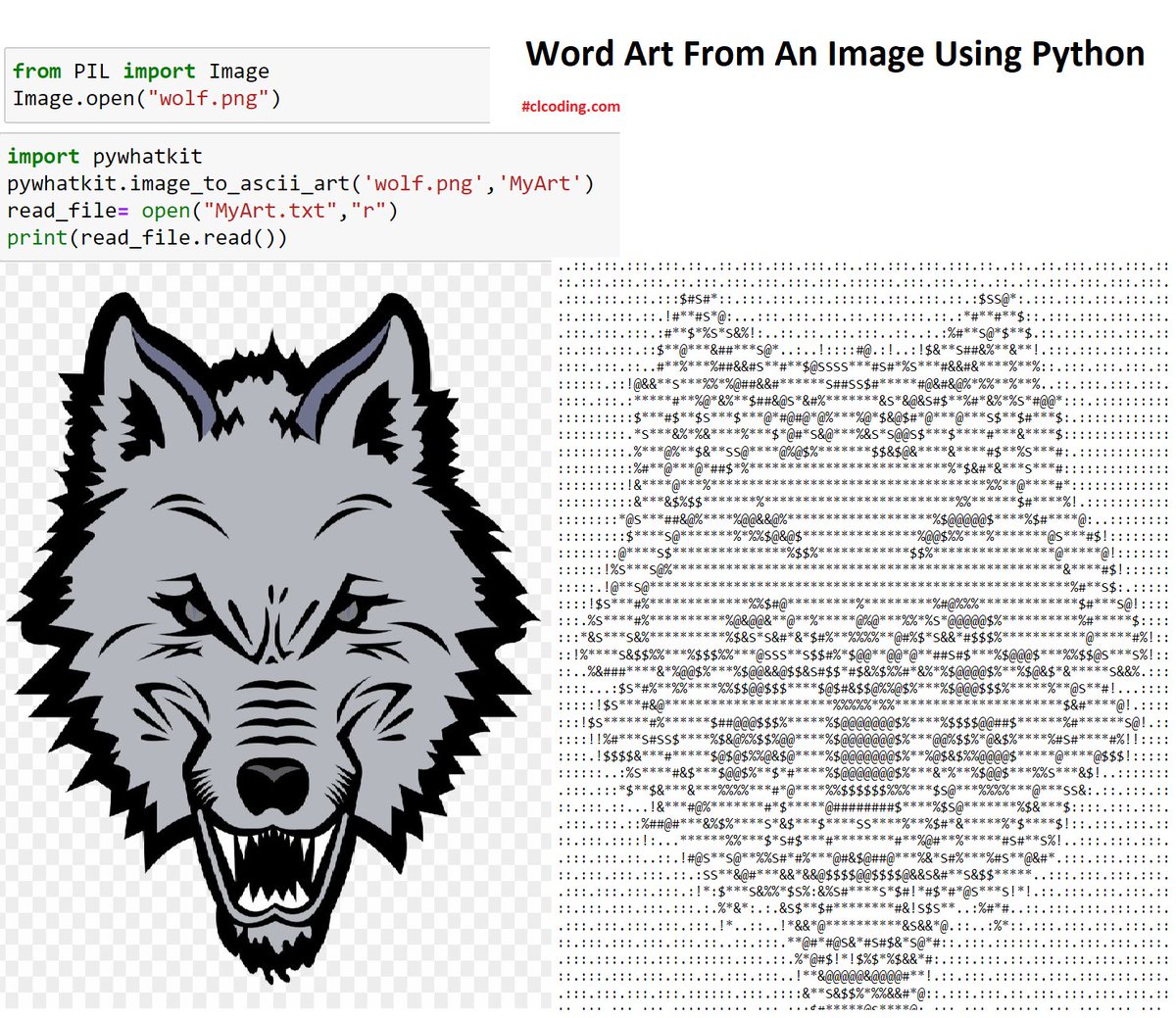 clcoding's tweet photo. 9. Word Art From an Image Using Python https://t.co/75VOK31Lap https://t.co/mqZXcB4Jbn