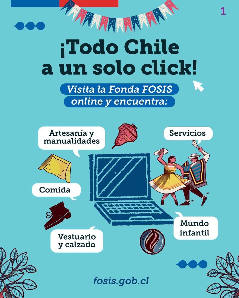 ¡Ya está habilitada la Fonda FOSIS! Esta página web reúne cerca de 200 emprendimientos con productos típicos chilenos y de todas las regiones del país 🇨🇱

Podrás encargar despacho a domicilio con alcance comunal, regional y nacional en📲 fosis.gob.cl/es/fonda-fosis/ 😍