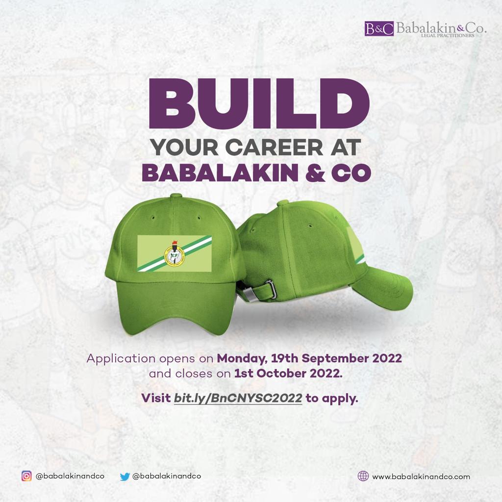ThePersonnelHub's tweet photo. Start your Legal career at Babalakin and co. after NLS 2022.
Send your application to https://t.co/fYOAgq8Ofd
Deadline:1st October, 2022.
#career
#legalcareer
#nysc
#nls
#nlslagos
#nlsabuja
#nlskano
#nlsenugu
#nigerianlawschool
#nls2022
#facultyoflaw
#legal
#jobsinlagos https://t.co/EjGqM7dcfh