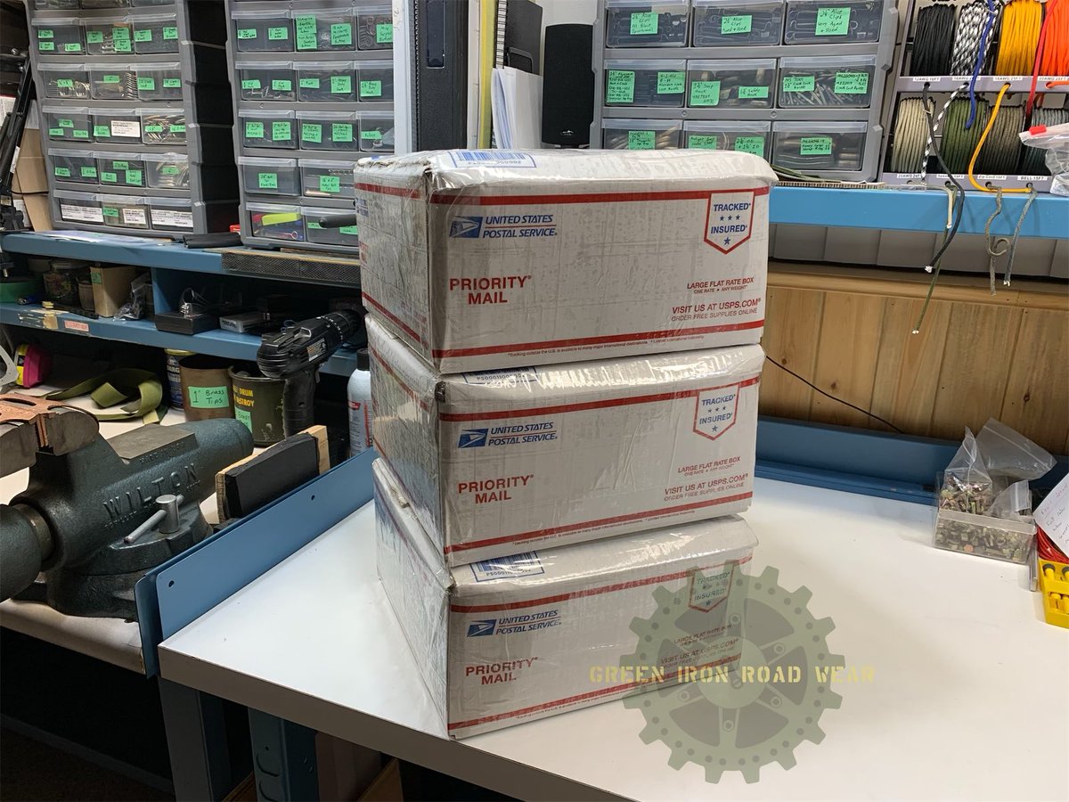 GreenIronRdWear's tweet photo. It kept me busy for quite a while, but this past weekend I finished a huge order of Troop Seat Safety straps for a #USAF Training Squadron #TRS in Texas! 

About 90 lbs all packaged up.

Very honored to have my small shop trusted supporting those who serve!

#AirForce #military https://t.co/bLWTBSttKv