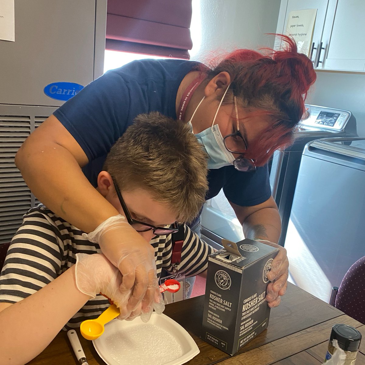 MSBMules's tweet photo. Dining in the Dorms allows the #MSBMules to use their culinary talents, ADL skills, &amp; adaptive techniques &amp; equipment to prepare dinner in their dormitories! Staff supervise the entire process while students set up, prepare, and clean up the meal. #LoveMyMSB #MulesRule #GoMules https://t.co/e4TM2IXE7K