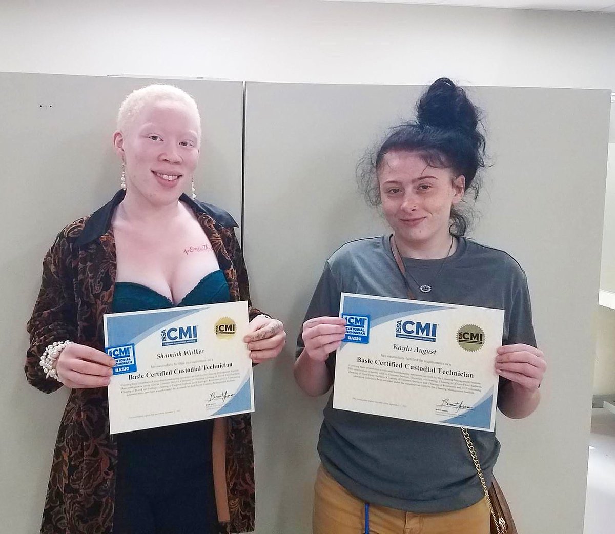 Please join us in congratulating our students Shamiah Walker and Kayla August for receiving their CMI Custodial Tech certifications.
We're extremely proud of you ladies! Thank you for always showing up, and showing out. Congratulations on a job well done! #SEATCenter