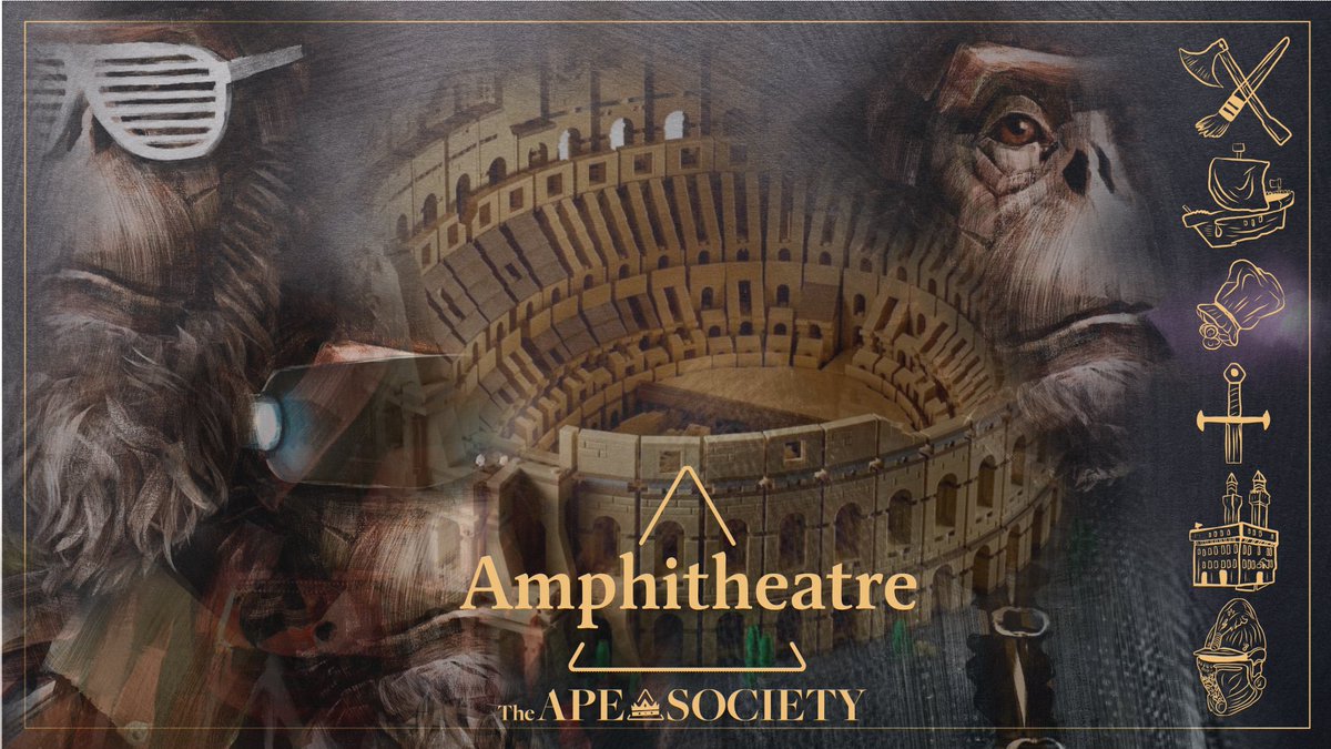 mrsbrown888's tweet photo. @camolNFT Do visit @the_ape_society - tons of friendly apes around tho some of our community members are hella busy with #TASAmphitheatre project. https://t.co/4afSwHmheR