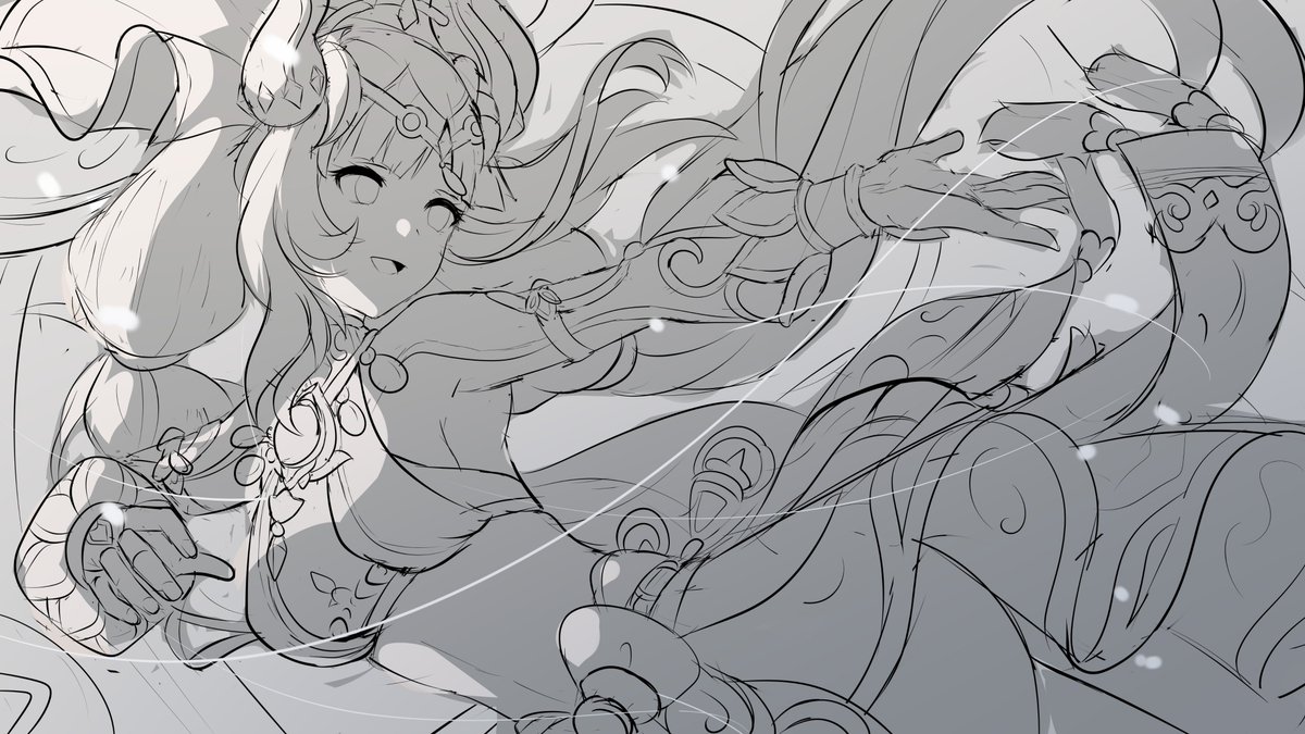 Sketch of Nilou from Genshin Impact 
原神 - 妮露 
#Nilou #妮露 