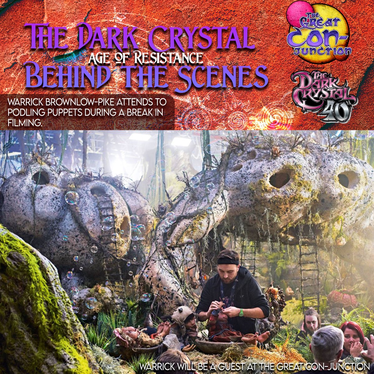 Thames_Con's tweet photo. Warrick Brownlow-Pike will be joining our guest roster as we  celebrate 40 years of The Dark Crystal.
Get your tickets now before they sell out!
https://t.co/0nYIN436mZ
#darkcrystal40 #TheGreatConjunction #jimhenson #muppets #puppets #ageofresistance #NETFLIX  #puppetry https://t.co/32ktrIXedq
