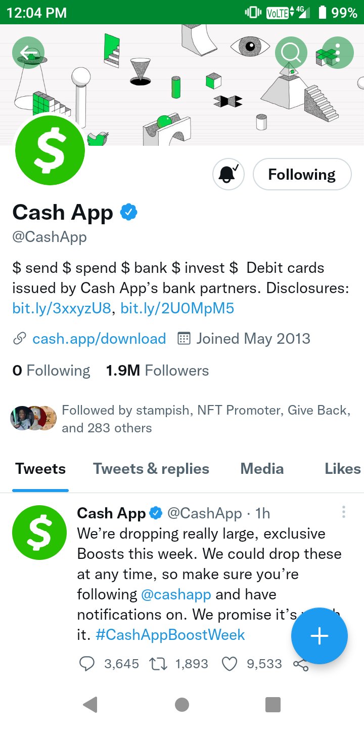 #CashAppBoostWeek Twitter