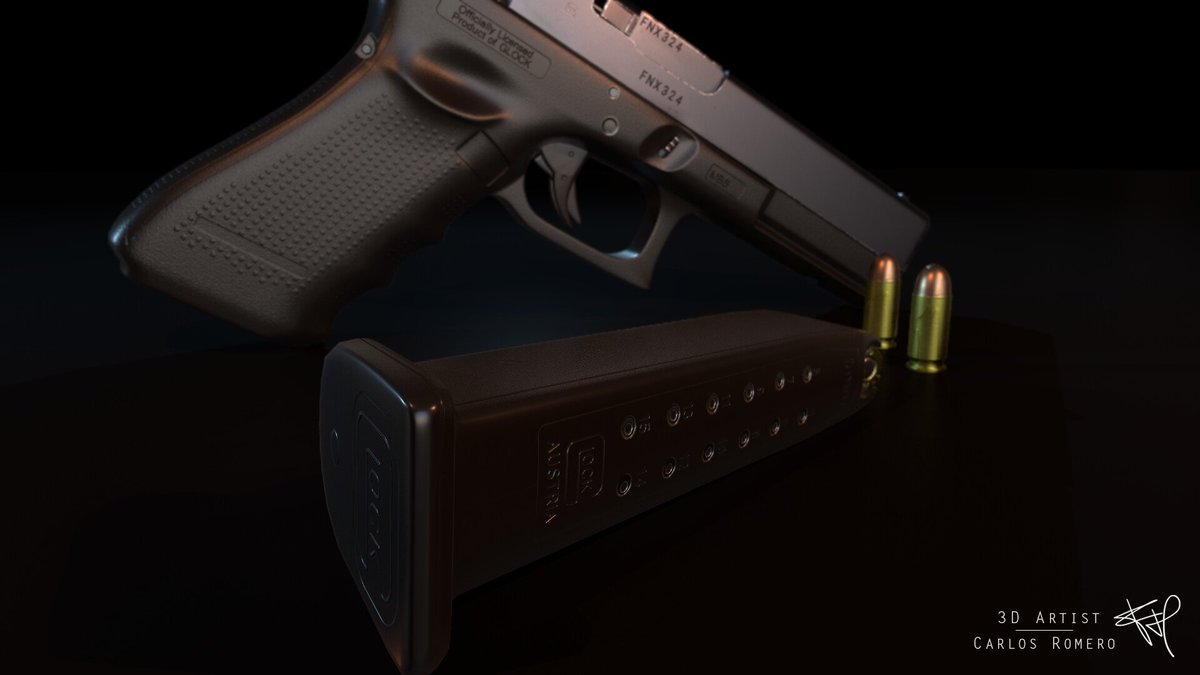 CarlosRomeroFNX's tweet photo. Glock 17 Gen4 (Jan-2020)
My first serious project combining high-poly and low-poly. I learned a lot from this model, after 2 years I can see some mistakes I wouldn't have now.
You can check out a more detailed version in Arstation: https://t.co/08qkdxulz2 https://t.co/yMEQfVG1S8