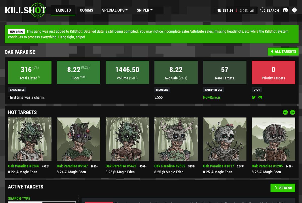 killshotai's tweet image. .@OakParadiseNFT has been added to KillShot.ai

Happy Sniping, Snipers! 🔫