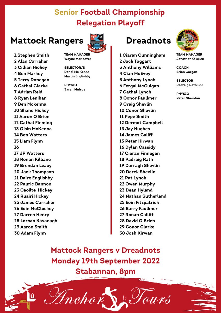 Louth GAA on Twitter "**Anchor Tours SFC** Relegation Playoffs St