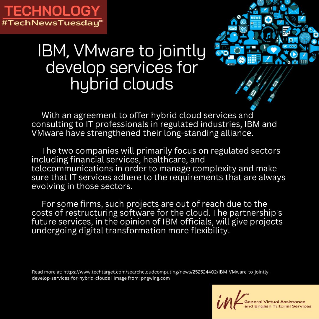 #TechNewsTuesday #IBM #VMware #IBMVMwareHybridCloud #InkGeneralVirtualAssistanceAndEnglishTutorialServices #VirtualAssistance  techtarget.com/searchcloudcom…
