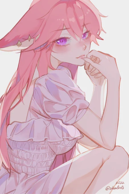 yae miko in a summer dress #Genshinlmpact #YaeMiko 