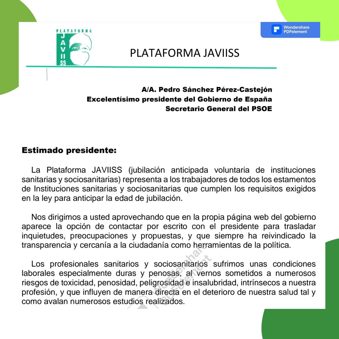 Plataforma60's tweet photo. La @Plataforma60 pide cita al Sr. presidente del Gobierno @sanchezcastejon para dar a conocer nuestras reivindicaciones y solicitar su apoyo.
 @joseluisescriva 
@inclusiongob
#jubilacion60
#PorNuestrosDerechos
#JubilacionDigna https://t.co/bDyQ6bABjx