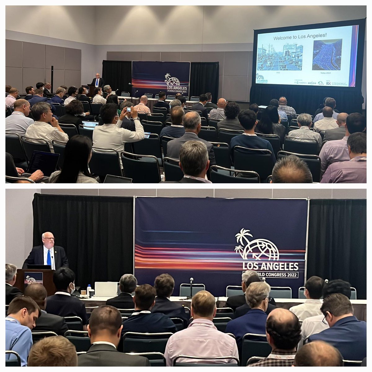 IRF_global's tweet photo. @DrBill911 is giving a speech about the future trends of #HighwaySystems for Connected & #AutonomousVehicles at ITS World Congress 2022. https://t.co/bq2rL2XS8R