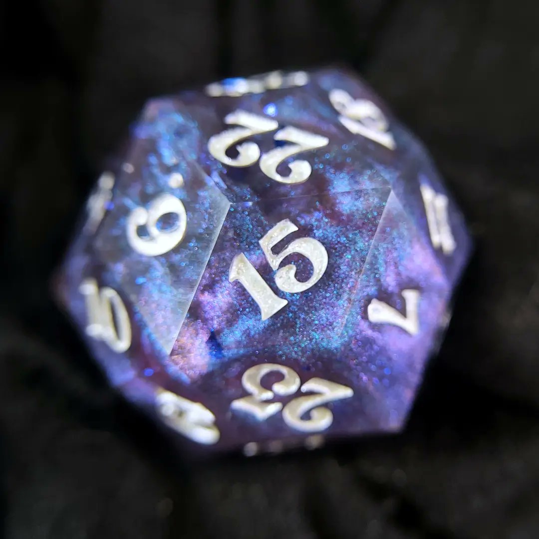 242_dice's tweet photo. SHADOW FLAME - Blues fade to violets and purples, and with stark vibrant flakes to catch the eye around the 30 face, this sharp-edged d30 whispers of magic all around. β¨
This d30 is still up for grabs on my website! π
#242dice #handmadedice #dccdice #d30 #dice #purpledice https://t.co/Js0cYEdIE7