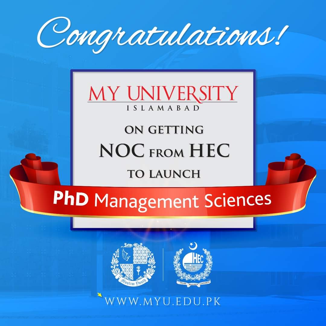 MYUniversityIsb's tweet photo. Congratulations! 
MY University has achieved another milestone. 
#myu #myuniversity #Admissionsopen #fall2022 #students #bestuniversity #islamabad #punjab #AsiaCup2022 #MS #mphil #PhD #test #fall #NewsUpdate #students #facebookpost #postoftheday #viral #foryou #foryoupage #federa https://t.co/u7eAUotsw3