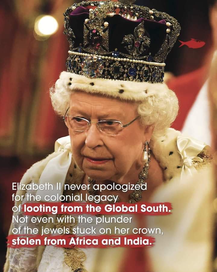 analiaeguiguren's tweet photo. Will the Mother Parasite be buried with the stolen goods she used to show off?

#queensfuneral #Queen #Colonialism #ElizabethII https://t.co/0VAfxz571p