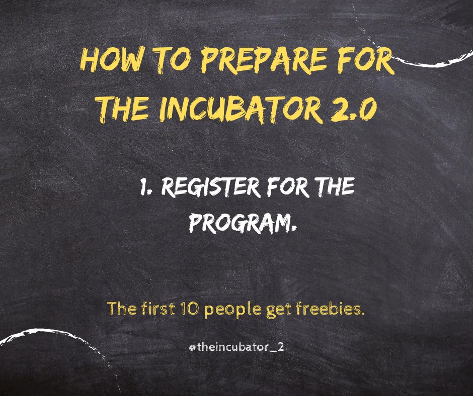 TheIncubator_2's tweet photo. it's 19 days to go... The first 10 people to register gets freebies.

Register here https://t.co/9wEGqvd3n8

#theincubator
#incubatinggreatness
#octoberprogram
#october
#virtualprogram
#tech
#crypto
#cybersecurity https://t.co/pVq4hzRFKT