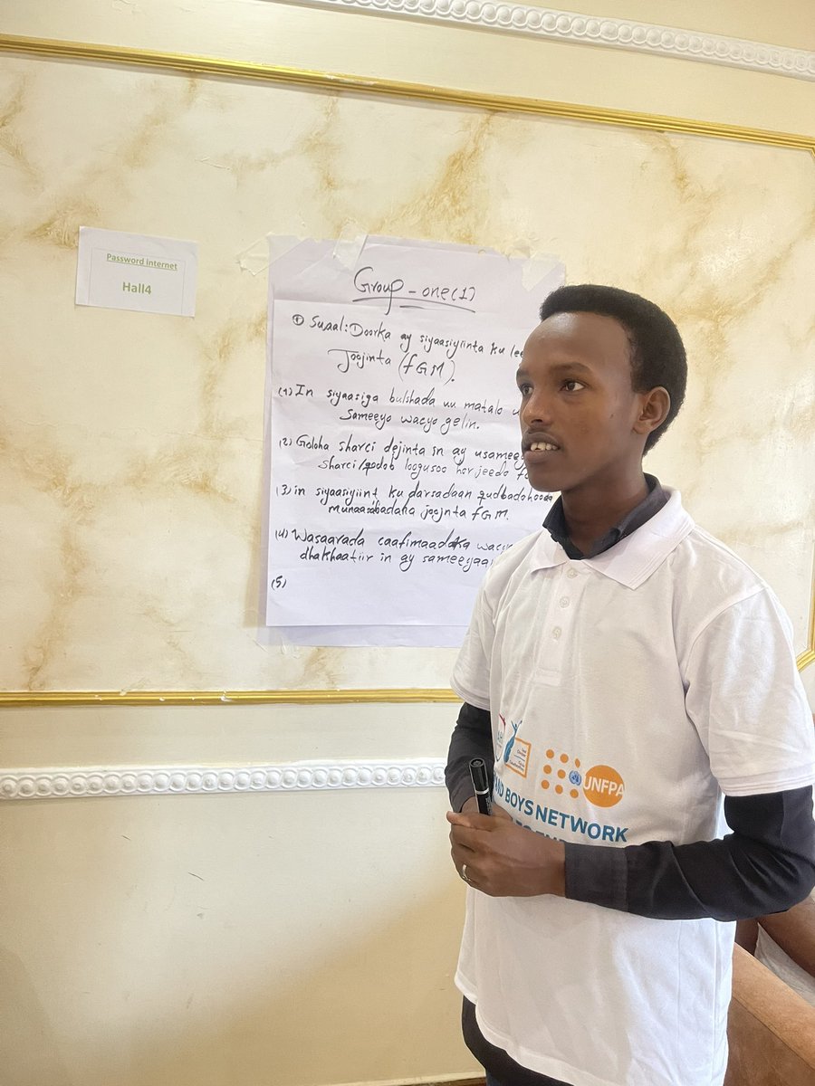 HassanIstiila's tweet photo. Group discussion session: Event participants are presenting important points that could lead the eradication of FGM in #Somalia. @IfrahFoundation @UNFPA_SOMALIA @GMCEndFGM @GPtoEndFGM @DearDaughterC https://t.co/76NG4uovaq