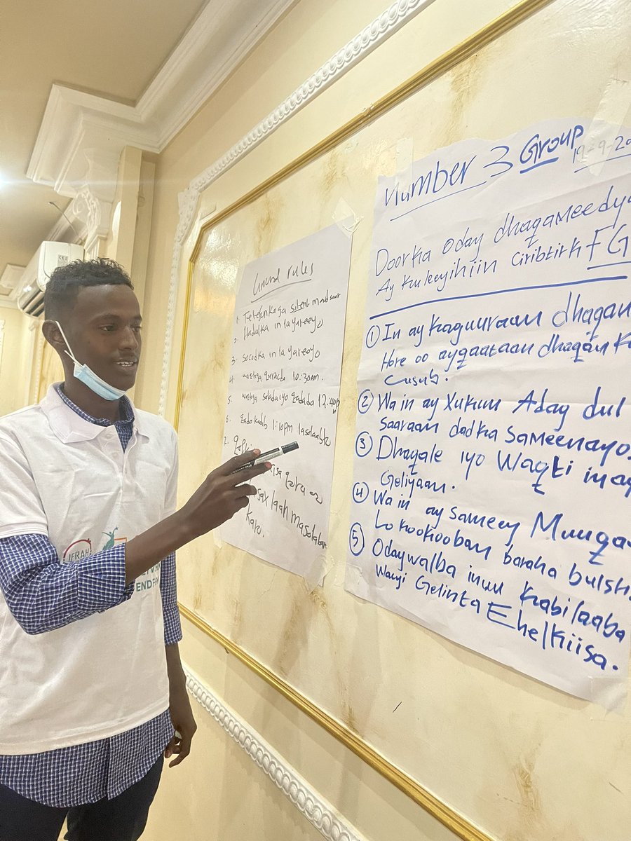HassanIstiila's tweet photo. Group discussion session: Event participants are presenting important points that could lead the eradication of FGM in #Somalia. @IfrahFoundation @UNFPA_SOMALIA @GMCEndFGM @GPtoEndFGM @DearDaughterC https://t.co/76NG4uovaq