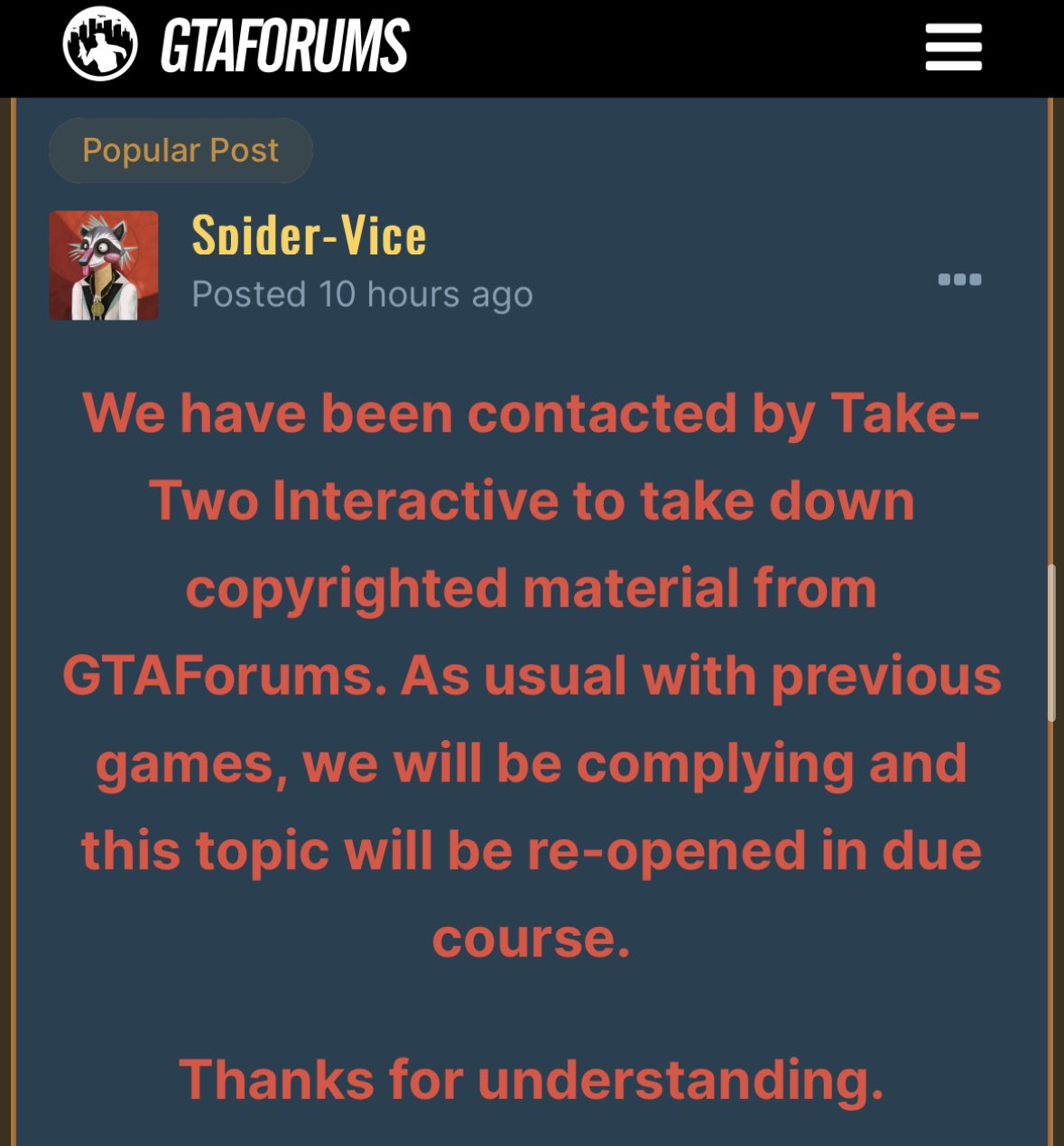 Tom Warren on X: the account that posted the GTA 6 trailer leak has been  suspended by X (Twitter)  / X