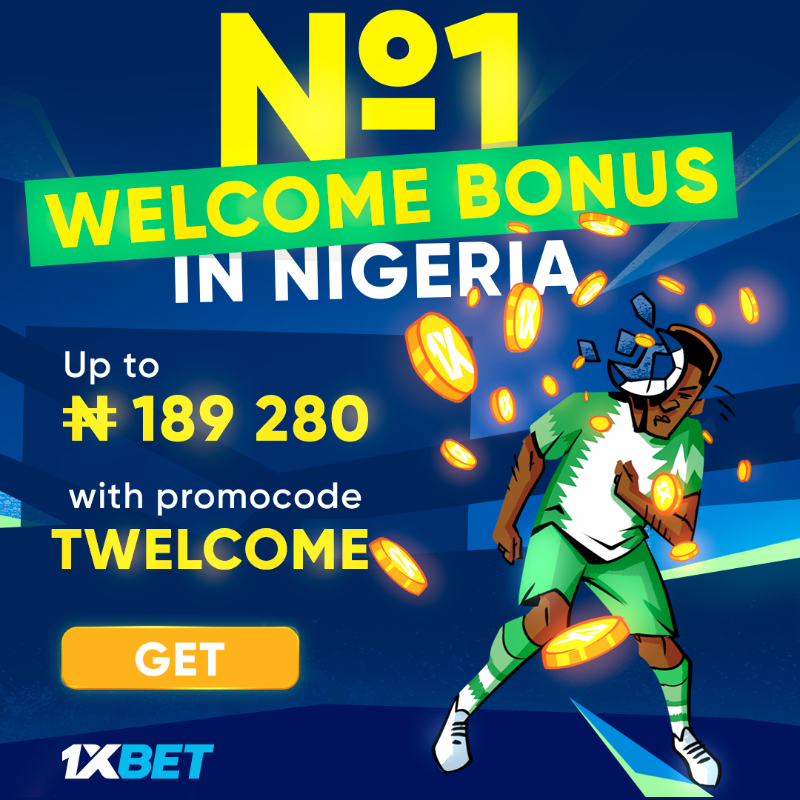 1xOfficial_ng's tweet photo. Register with 1XBET and get a 300% bonus of up to 145 600 NGN for your first deposit!