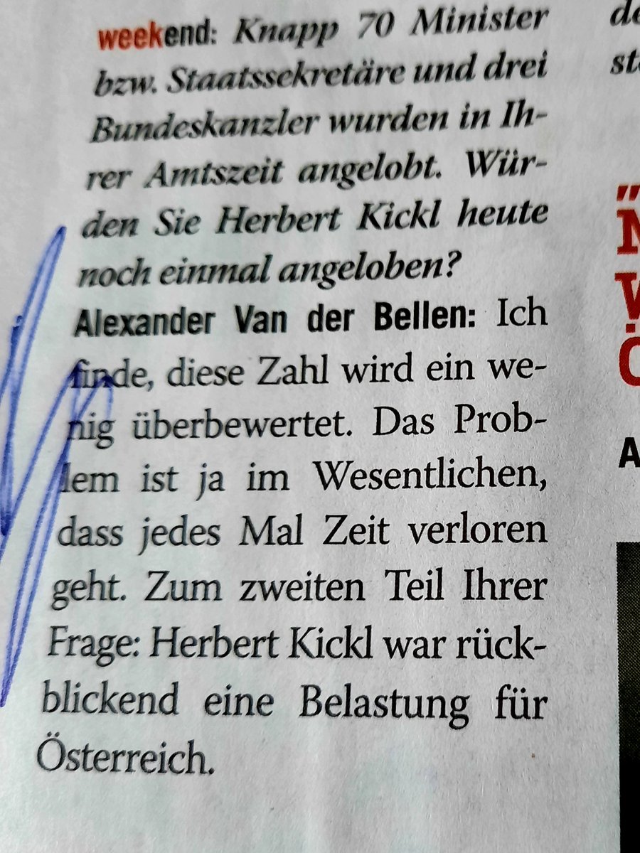 kallipaidia's tweet photo. Der Noch-Bundespräsident und Oberspalter der Republik #vanderbellen über #Kickl in einem Interview mit dem Weekend-Magazin:"Herbert Kickl war rückblickend eine Belastung für Österreich."#VanDerBellenMussWeg #RosenkrantForPräsident #KicklDidNothingWrong #VdbDegagé #VdBMussWeg https://t.co/ccOCDgf9wg