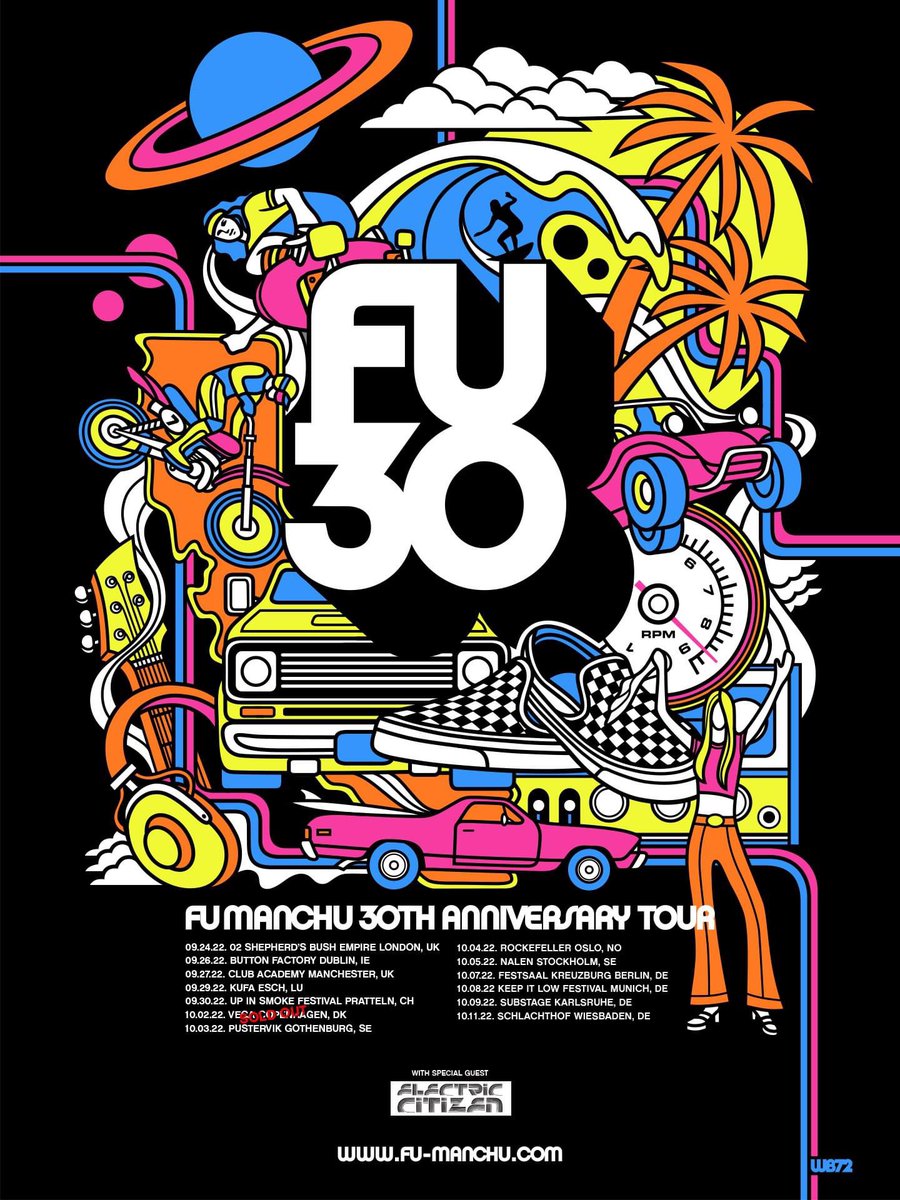 **FU MANCHU 30TH ANNIVERSARY TOUR STARTS THIS WEEKEND**

<a href="/fumanchuband/">Fu Manchu</a> kick off their long awaited 30th Anniversary tour this coming weekend in London, England! 

Tickets: routeonebooking.tourlink.to/fumanchu

#routeonebooking #fumanchu #electriccitizen #fuzzrock #30anniversary #FU30